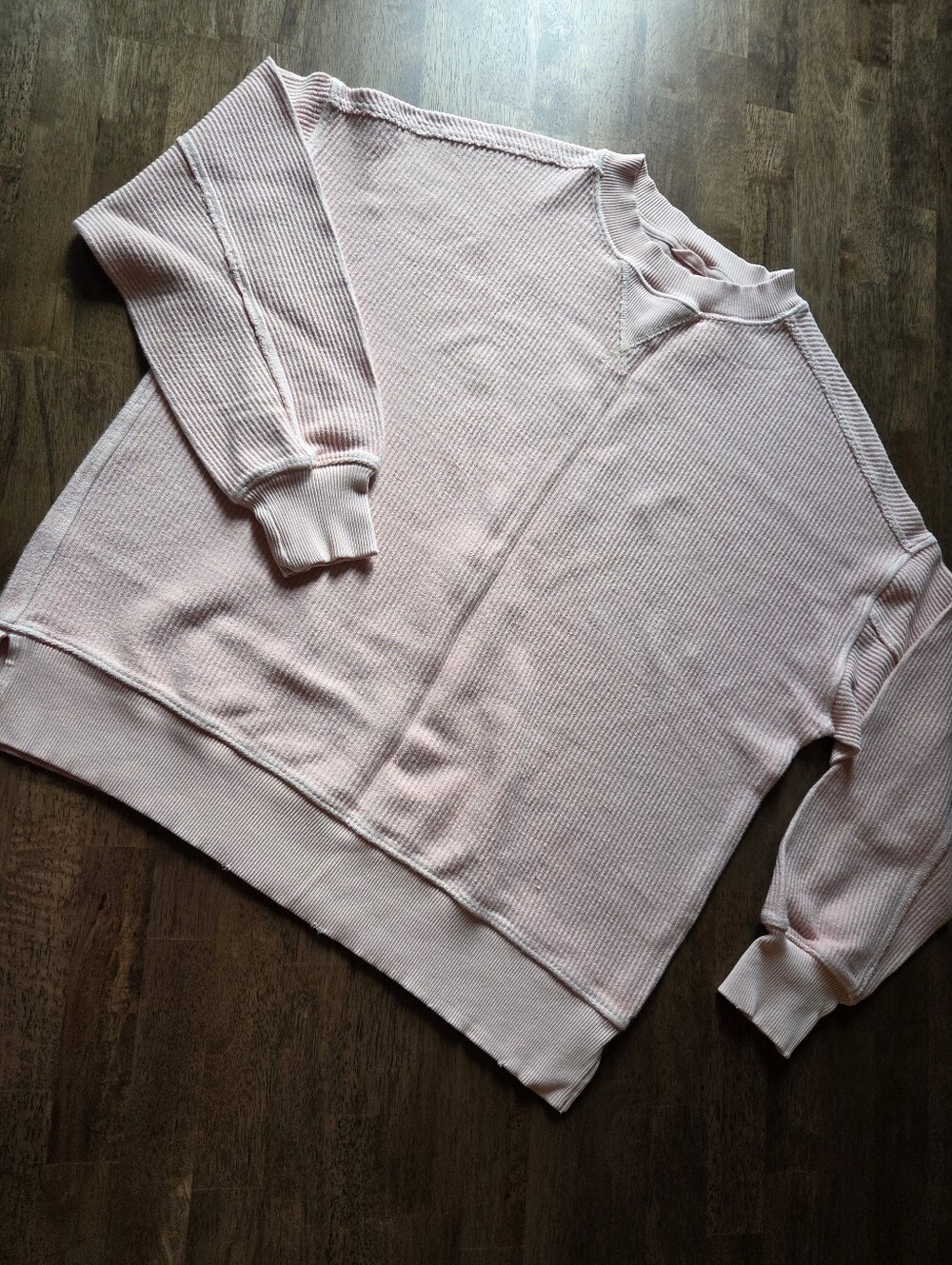 Aerie 100% Cotton Oversized Ribbed Textured Crewneck